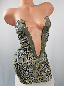 Strapless Lace Up Mini Dress
