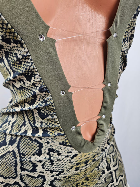 Strapless Lace Up Mini Dress