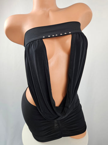Strapless Cowl Drape Mini Dress