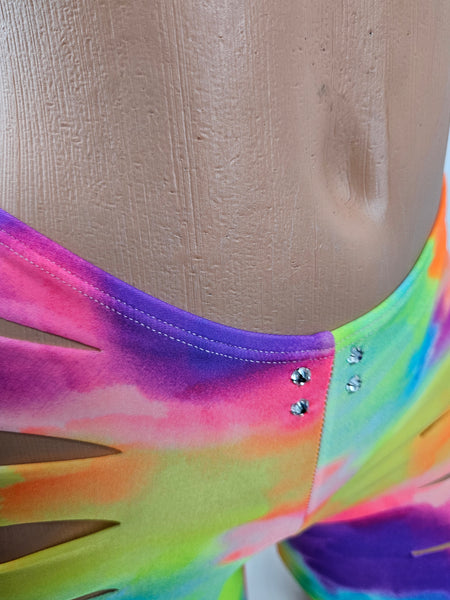 Neon Tie Dye Slash Short Set