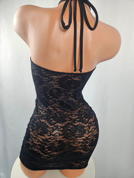 Black Lace Mini Dress