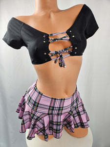 Plaid Skirt Set