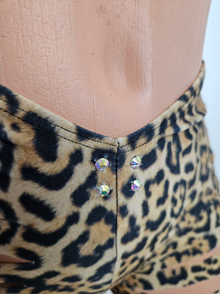 Animal Print Slash Short Set