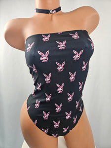 Strapless Mesh Back Romper w/ Matching Choker