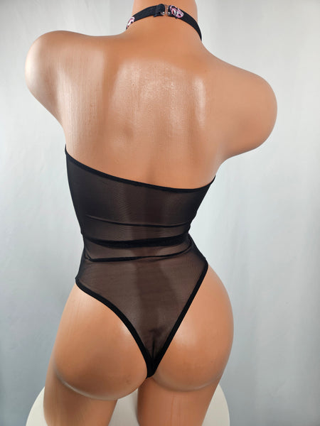 Strapless Mesh Back Romper w/ Matching Choker