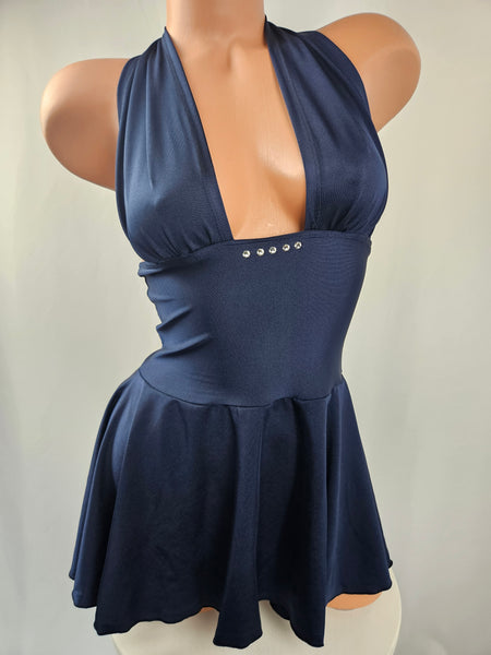 Navy Blue Flared Mini Dress