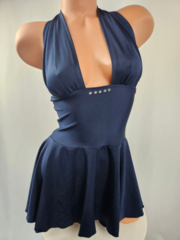 Navy Blue Flared Mini Dress