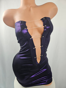 Strapless Lace Up Mini Dress