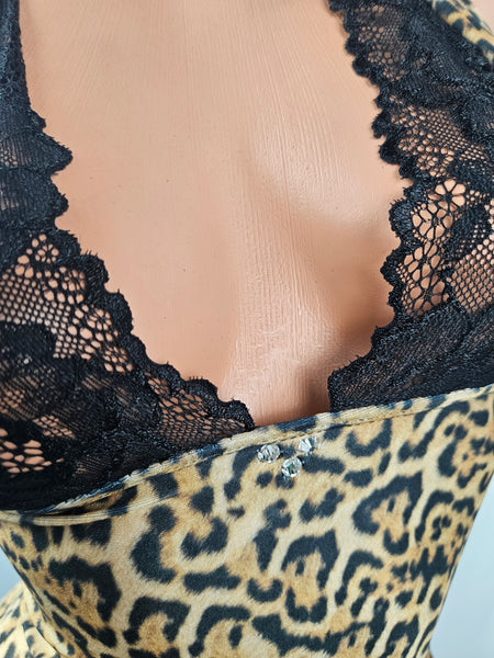 Animal Print Halter Mini Dress