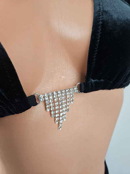 Velvet Thong Bikini w/ Arm Warmers