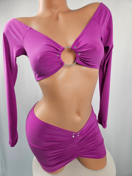 Long Sleeve Ruffle Skirt Set