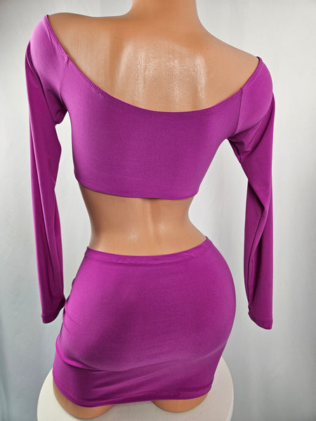 Long Sleeve Ruffle Skirt Set