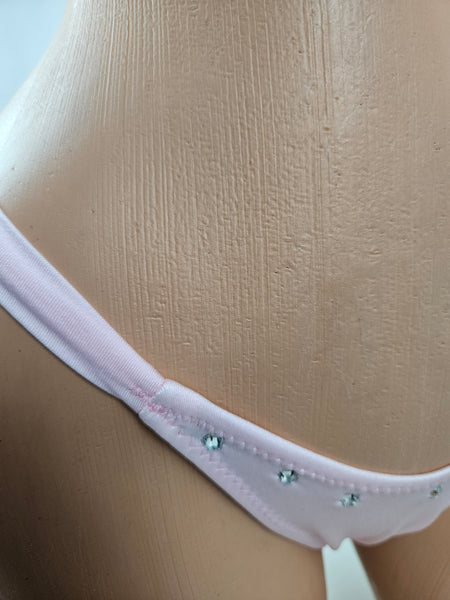 Baby Pink Lace Top Thong Bikini