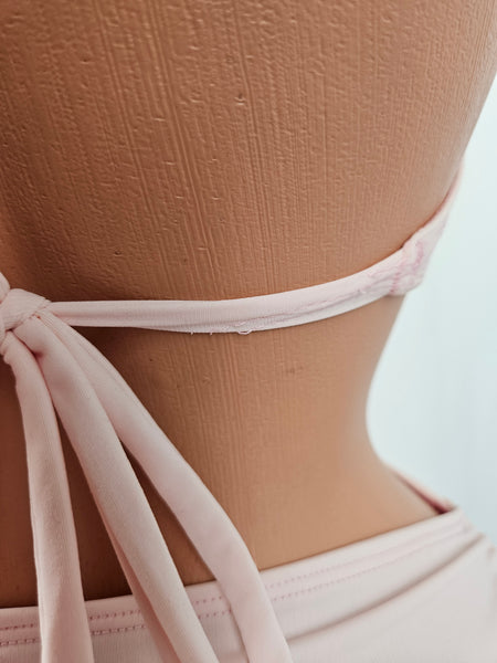 Pale Pink Cut Out Slash Gown