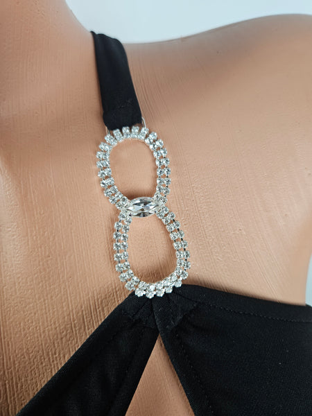 Black Cut Out Tie Side Mini Dress (Small)