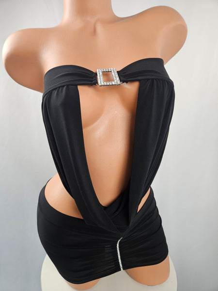 Strapless Drape Cowl Mini Dress