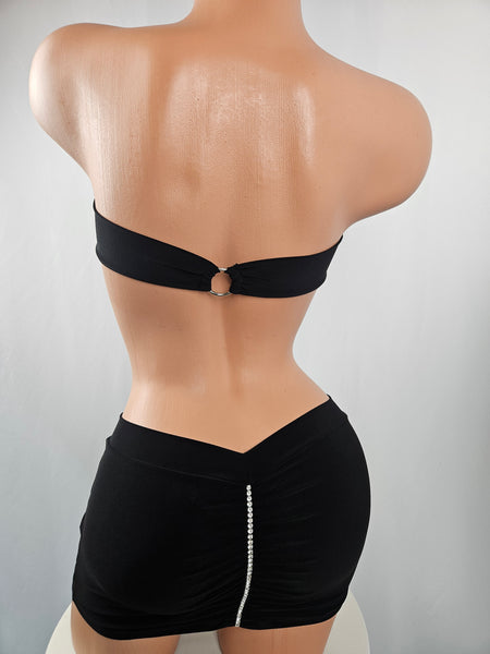 Strapless Drape Cowl Mini Dress