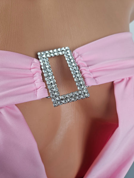 Strapless Drape Cowl Mini Dress