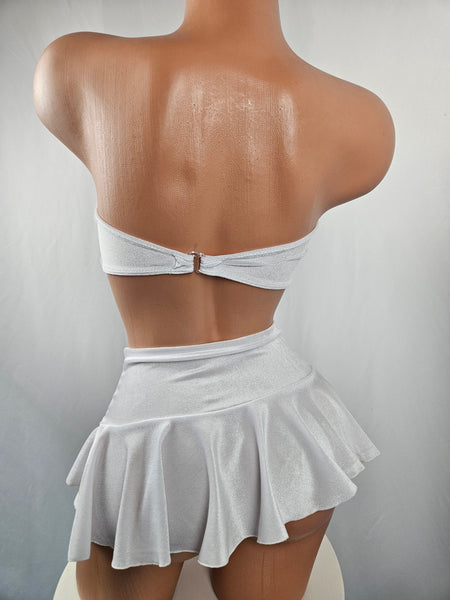 Bandeau Velvet Skirt Set