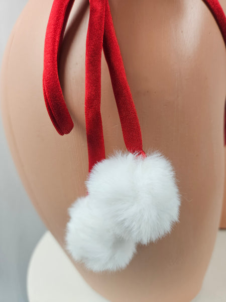 Tie Side Bikini w/ Pom Poms