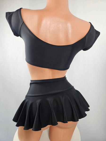 Cap Sleeve Ruffle Skirt Set