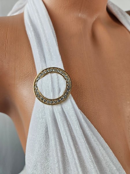 White Velvet Flared Mini Dress