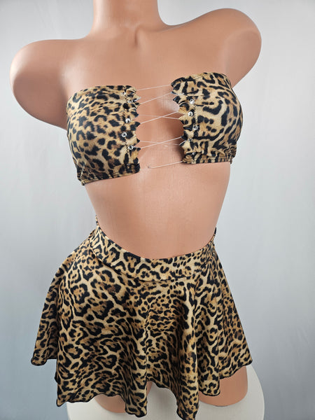 Animal Print Skirt Set
