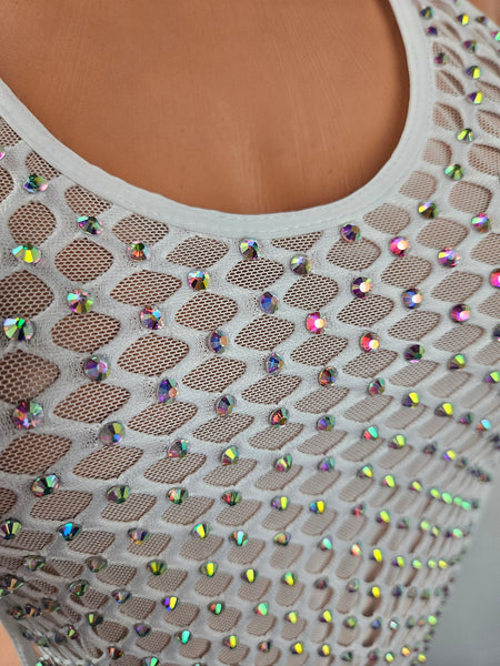 Candyland Tapered V Bodysuit - White