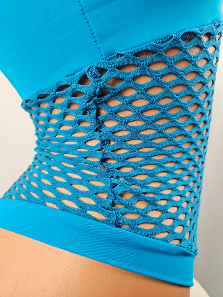 Net Strapless Thong Back Romper w/ Matching Choker