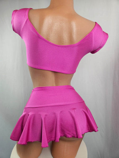 Cap Sleeve Ruffle Skirt Set