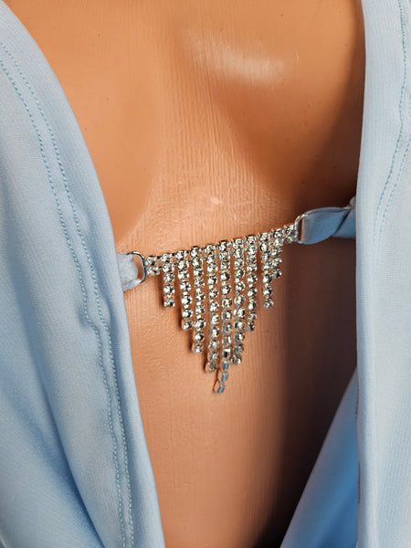 Baby Blue Drape Cowl Mini Dress