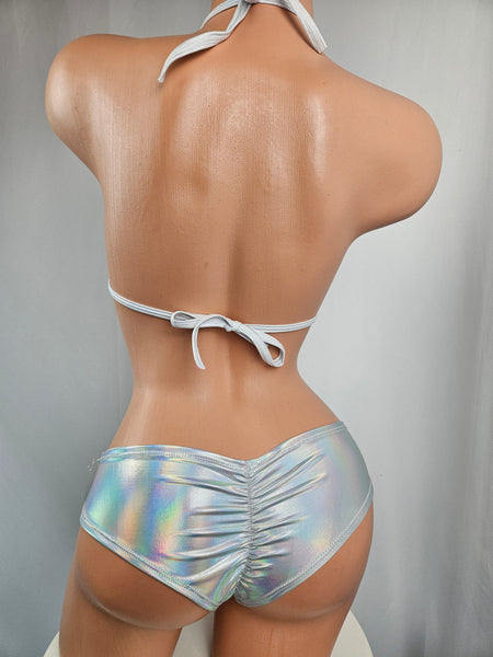 Holographic Scrunch Butt Short Set