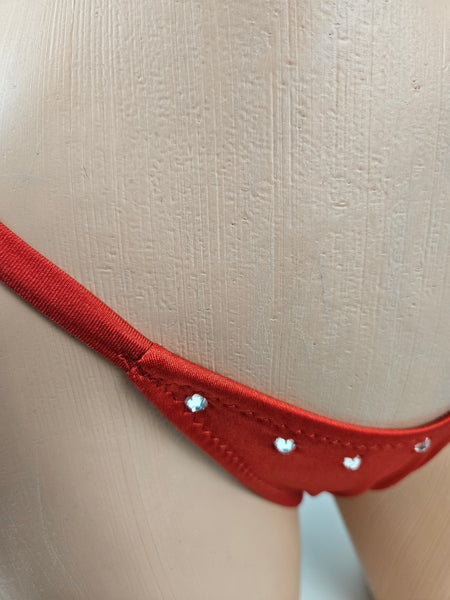 Red Lace Top Thong Bikini