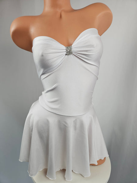White Strapless Mini Dress