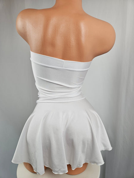 White Strapless Mini Dress