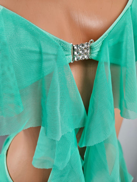Mint Ruffle Thong Bikini