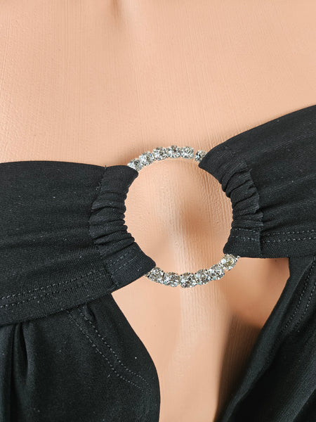 Black Long Skirt Set w/ Cowl Top