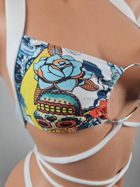 Ring Halter Top Thong Bikini