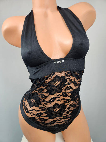 Black Lace Romper