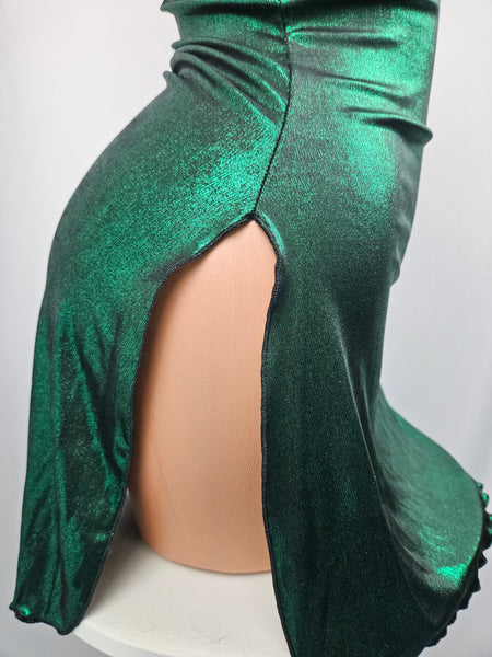 Metallic Green Mini Dress