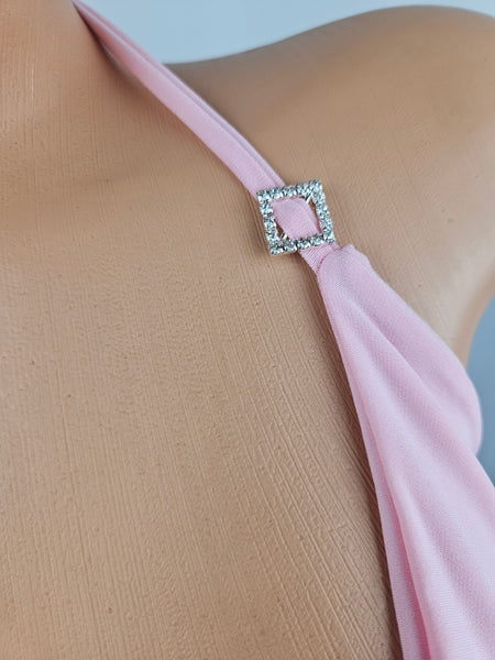 Baby Pink Slight Drape Mini Dress