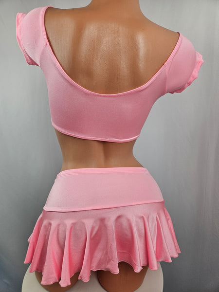 Cap Sleeve Ruffle Skirt Set
