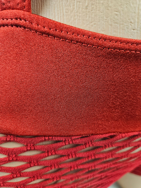 Lace Up Net Short Romper