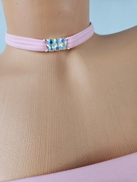Baby Pink Strapless Mini Dress w/ Matching Choker