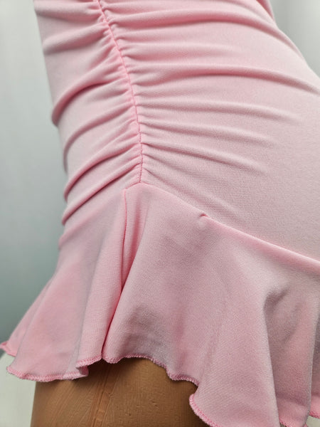 Baby Pink Strapless Mini Dress w/ Matching Choker