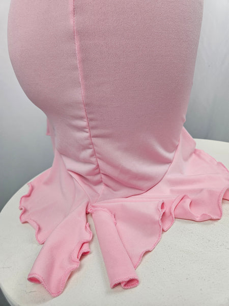Baby Pink Strapless Mini Dress w/ Matching Choker