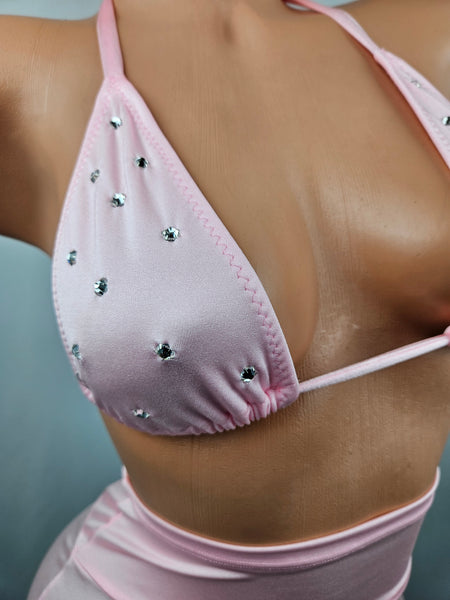 High Waist Baby Pink Skirt Set