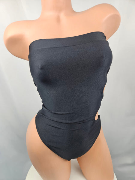 Strapless Black Double Ring Romper