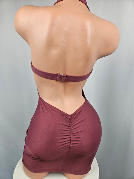 Mauve Cut Out Ring Mini Dress