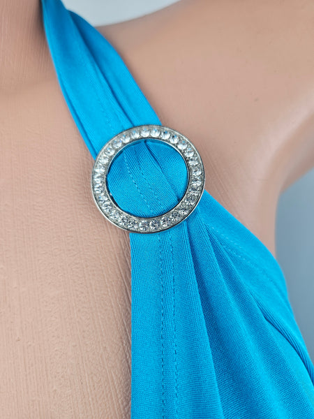 Turquoise Halter Mini Dress